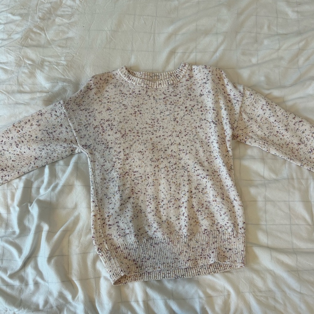 GAP Cream Crew Neck Sweater with Relaxed Fit